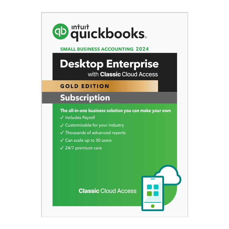 Intuit QuickBooks Desktop Enterprise 2024 Gold with Classic Cloud