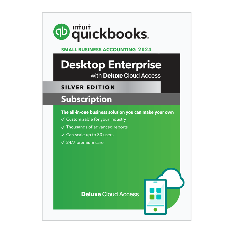 Intuit QuickBooks Desktop Enterprise 2024 Silver with Deluxe Cloud